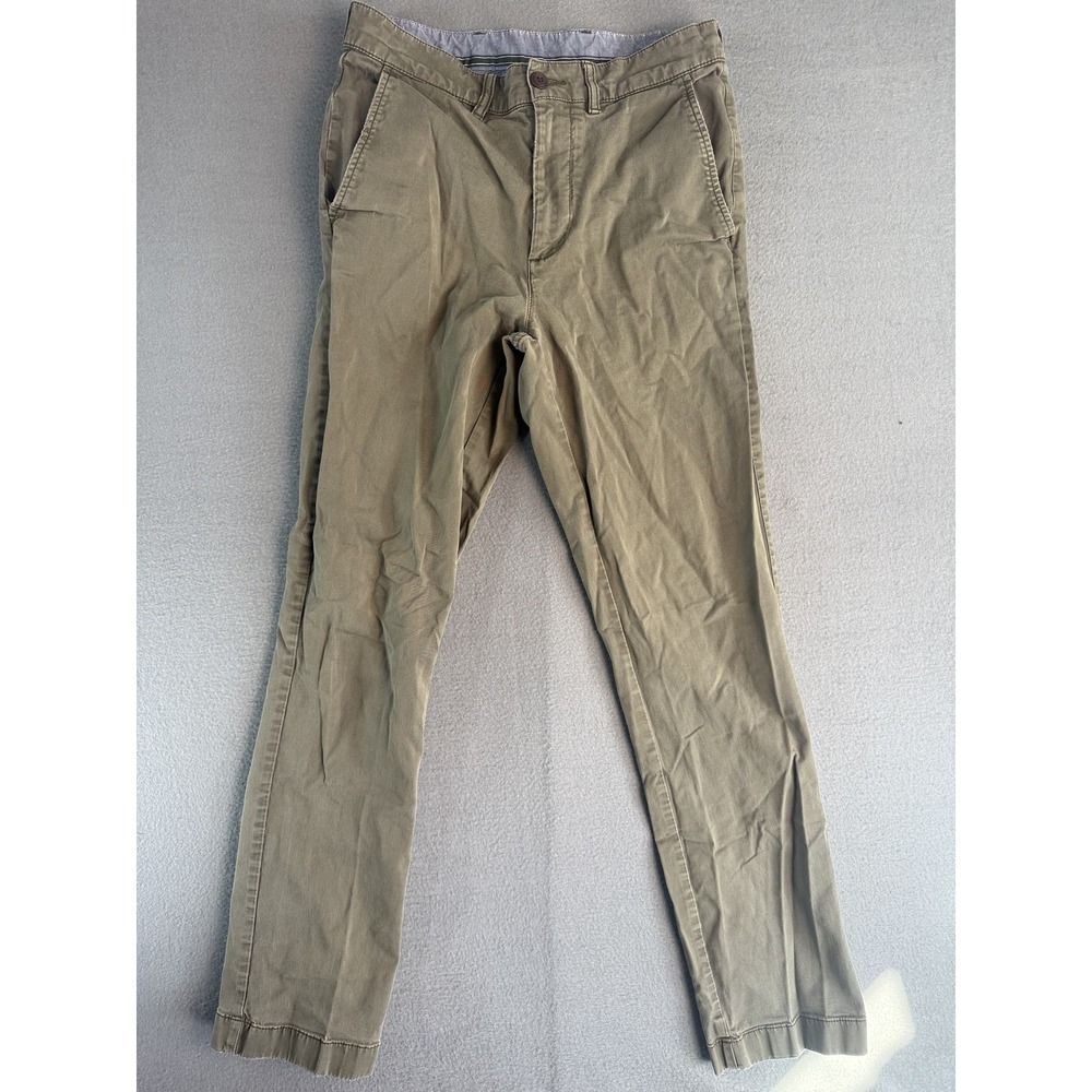 L.L. Bean Pants Mens 31x34 Green Regular Fit Stretch Chino Straight Leg 503736
